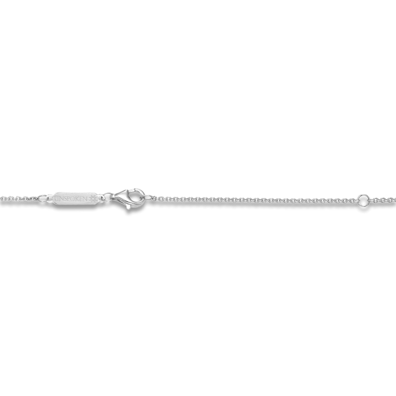 Main Image 3 of Unspoken Diamond Halo Necklace 1/2 ct tw 14K White Gold 18"