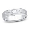 Thumbnail Image 1 of Heart & Heartbeat Engraved Wedding Band 14K White Gold 6mm