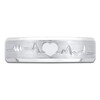 Thumbnail Image 3 of Heart & Heartbeat Engraved Wedding Band 14K White Gold 6mm