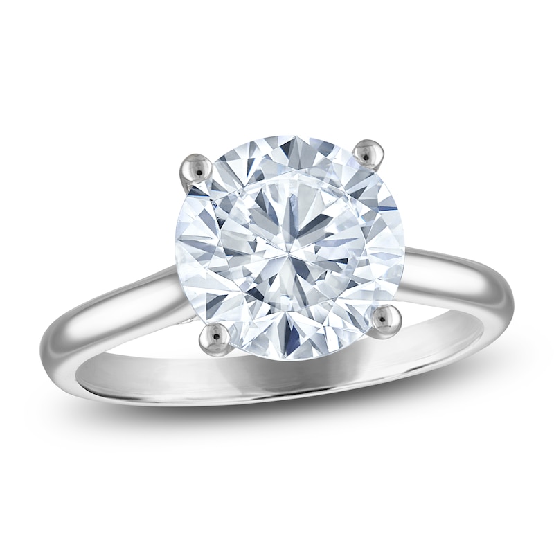 Main Image 1 of Round-Cut Lab-Grown Diamond Solitaire Plus Engagement Ring 2 ct tw Platinum (VS2/F)