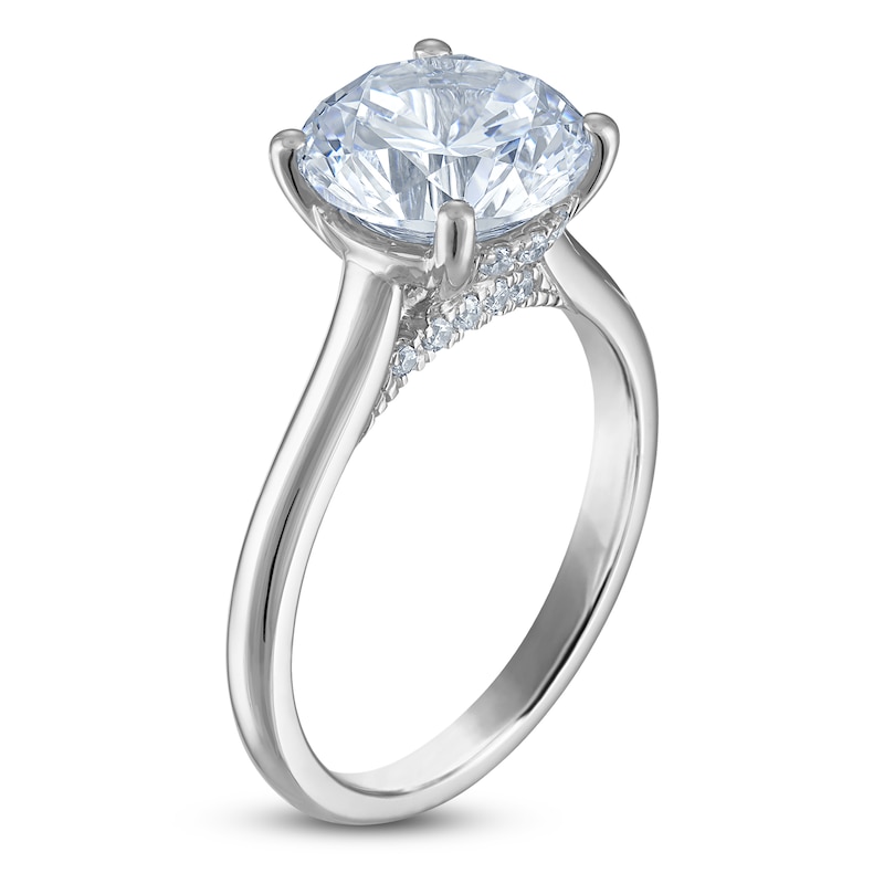 Main Image 2 of Round-Cut Lab-Grown Diamond Solitaire Plus Engagement Ring 2 ct tw Platinum (VS2/F)