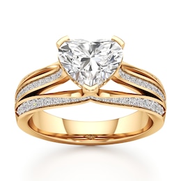 J'Lure Lab-Grown Diamond Heart Brilliant-Cut Engagement Ring 2-3/8 ct tw 18K Yellow Gold