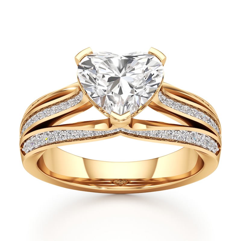 Main Image 1 of J'Lure Lab-Grown Diamond Heart Brilliant-Cut Engagement Ring 2-3/8 ct tw 18K Yellow Gold