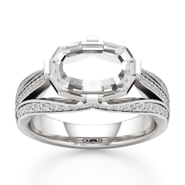 J'Lure Lab-Grown Diamond Oval Portrait-Cut Engagement Ring 2-3/8 ct tw 18K White Gold