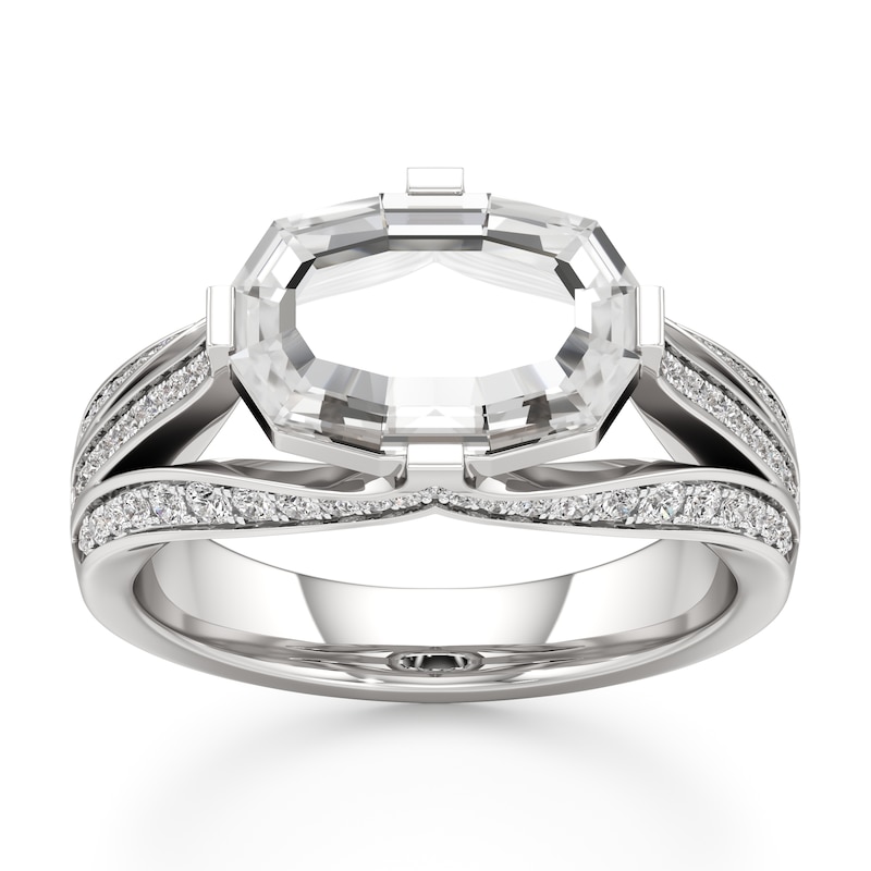 Main Image 1 of J'Lure Lab-Grown Diamond Oval Portrait-Cut Engagement Ring 2-3/8 ct tw 18K White Gold