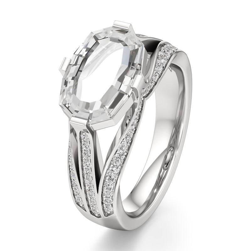 Main Image 4 of J'Lure Lab-Grown Diamond Oval Portrait-Cut Engagement Ring 2-3/8 ct tw 18K White Gold