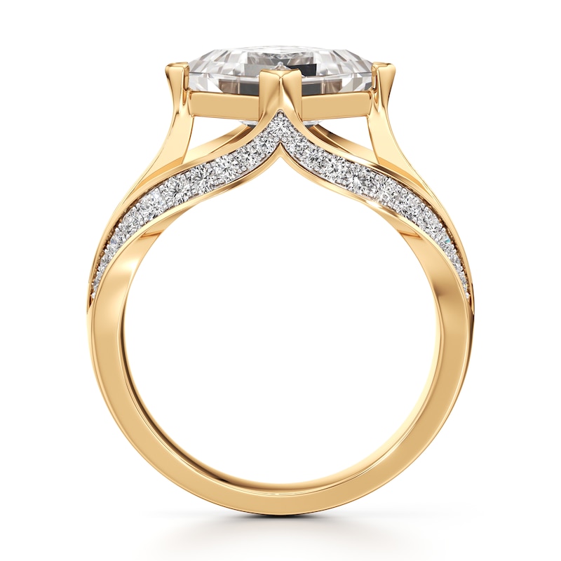 Main Image 2 of J'Lure Lab-Grown Diamond Carre Step-Cut Engagement Ring 3-1/2 ct tw 18K Yellow Gold