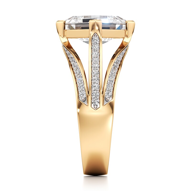 Main Image 3 of J'Lure Lab-Grown Diamond Carre Step-Cut Engagement Ring 3-1/2 ct tw 18K Yellow Gold