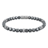 Thumbnail Image 1 of 1933 by Esquire Men's Natural Hematite Bead Bracelet Sterling Silver 8.5"
