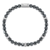 Thumbnail Image 2 of 1933 by Esquire Men's Natural Hematite Bead Bracelet Sterling Silver 8.5"