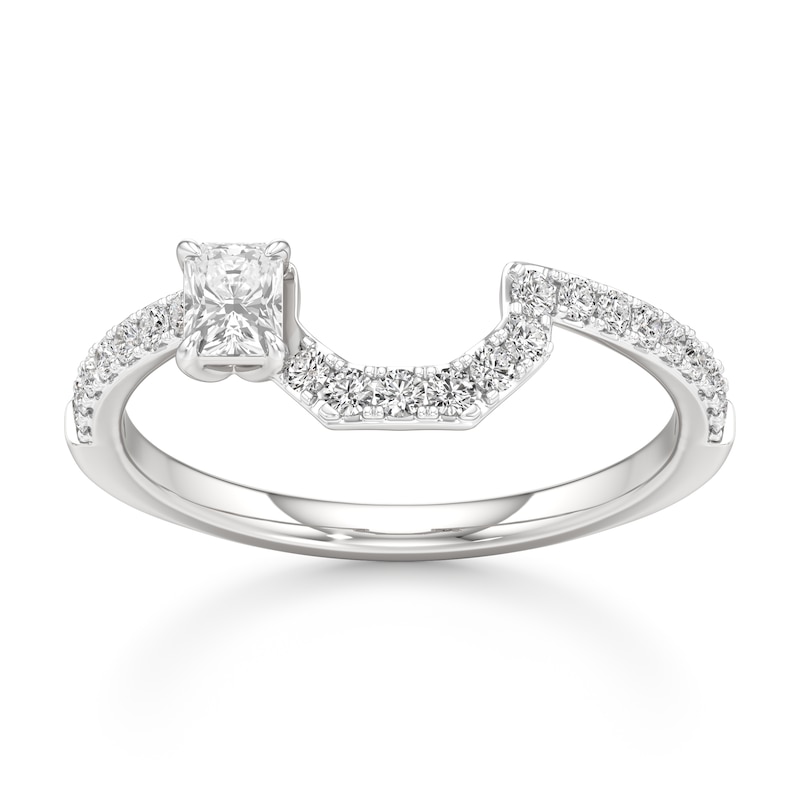 Main Image 1 of J'Lure Radiant Brilliant-Cut Lab-Grown Diamond Contour Wedding Band 3/8 ct tw 18K White Gold