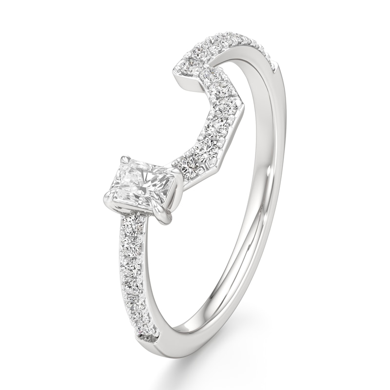 Main Image 4 of J'Lure Radiant Brilliant-Cut Lab-Grown Diamond Contour Wedding Band 3/8 ct tw 18K White Gold