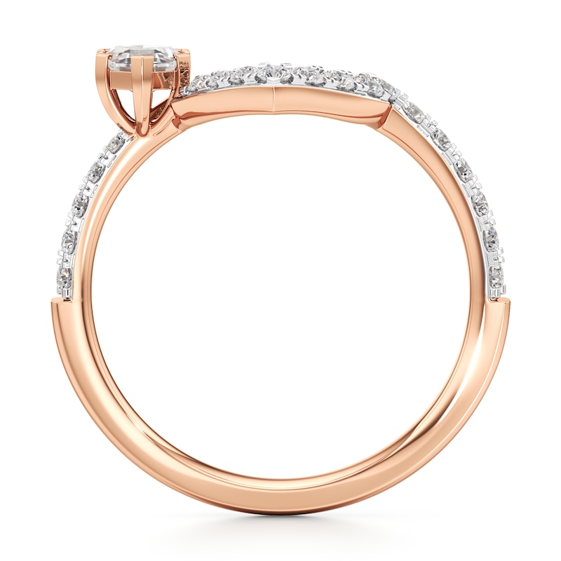 Main Image 2 of J'Lure Hexagon Step-Cut Lab-Created Diamond Contour Wedding Band 1/2 ct tw 18K Rose Gold