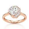 Thumbnail Image 1 of J'Lure Octagon Step-Cut Lab-Created Diamond Half-Halo Engagement Ring 2 ct tw 18K Rose Gold