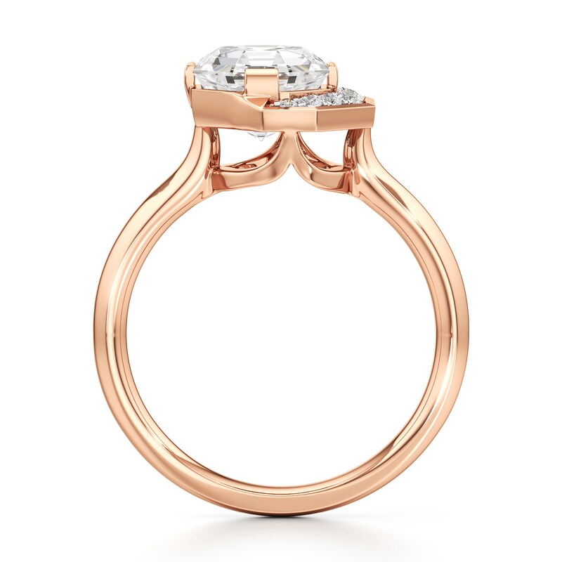 Main Image 2 of J'Lure Octagon Step-Cut Lab-Created Diamond Half-Halo Engagement Ring 2 ct tw 18K Rose Gold