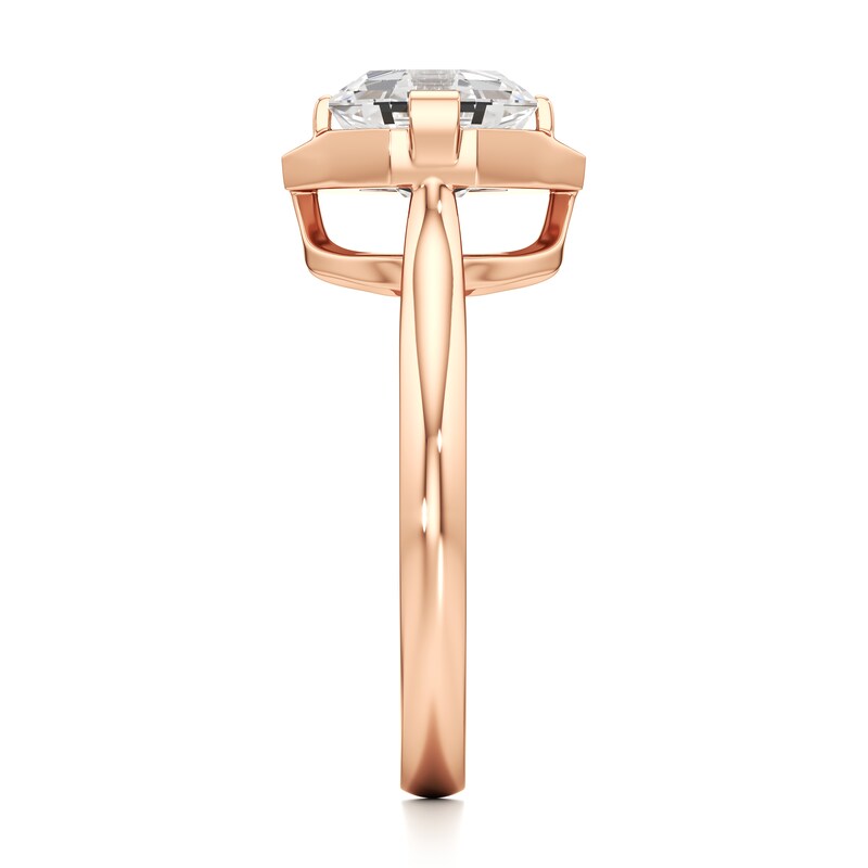 Main Image 3 of J'Lure Octagon Step-Cut Lab-Created Diamond Half-Halo Engagement Ring 2 ct tw 18K Rose Gold