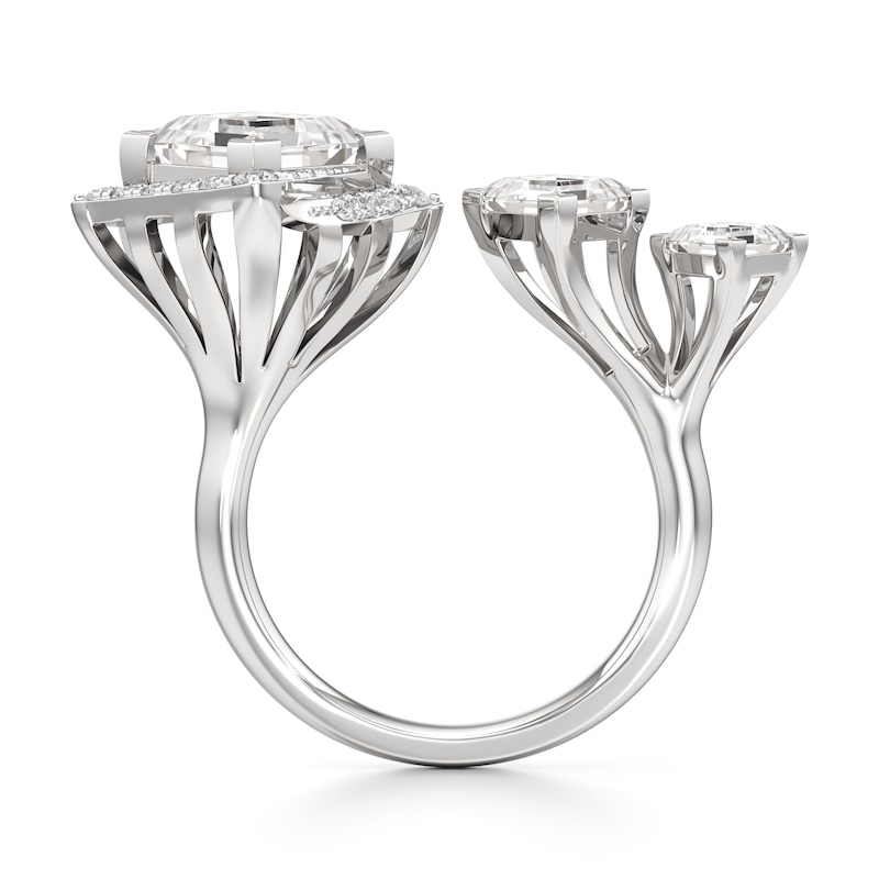 Main Image 2 of J'Lure Carre Step-Cut Lab-Grown Diamond Engagement Ring 3-3/8 ct tw 18K White Gold