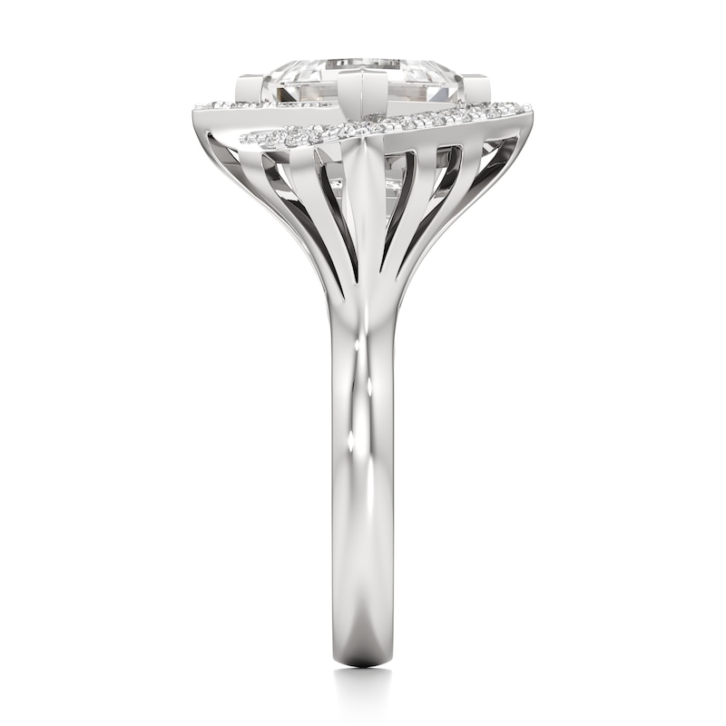 Main Image 3 of J'Lure Carre Step-Cut Lab-Grown Diamond Engagement Ring 3-3/8 ct tw 18K White Gold