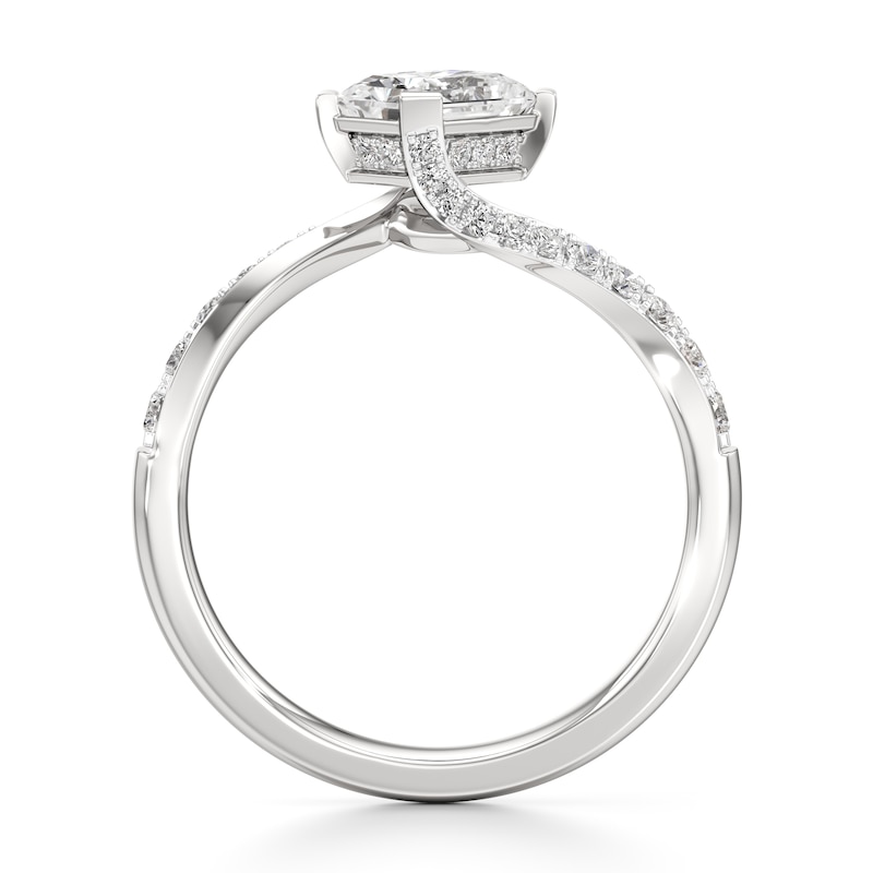 Main Image 2 of J'Lure Radiant Brilliant-Cut Lab-Grown Diamond Bypass Engagement Ring 1-1/3 ct tw 18K White Gold