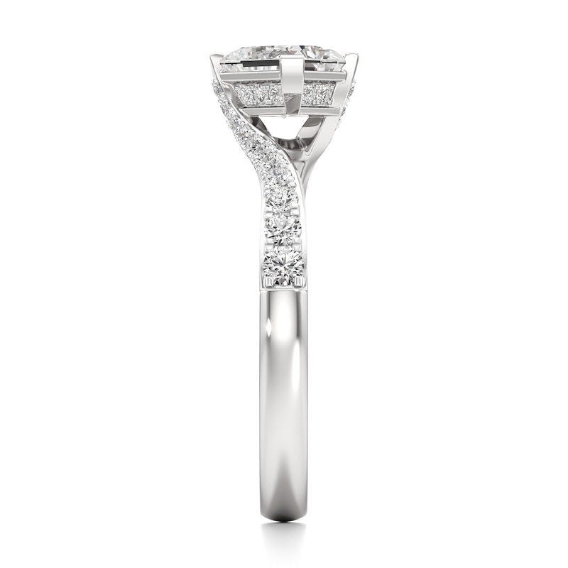 Main Image 3 of J'Lure Radiant Brilliant-Cut Lab-Grown Diamond Bypass Engagement Ring 1-1/3 ct tw 18K White Gold