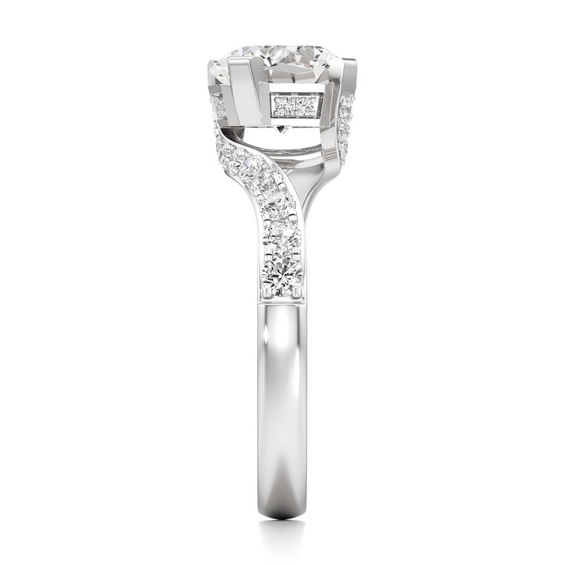 Main Image 3 of J'Lure Octagon Brilliant-Cut Lab-Grown Diamond Bypass Engagement Ring 2-1/2 ct tw 18K White Gold