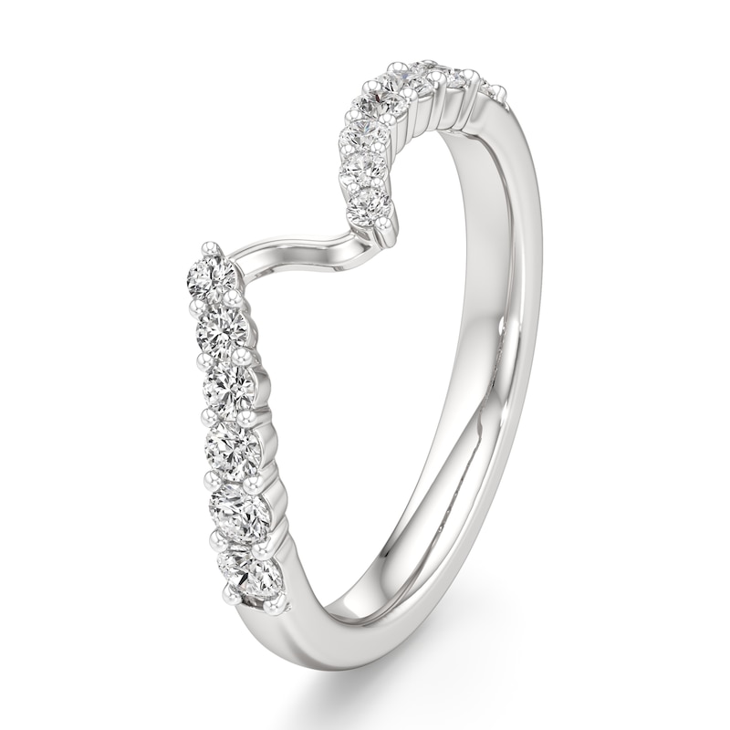 Main Image 4 of J'Lure Lab-Grown Diamond Contour Wedding Band 3/8 ct tw 18K White Gold