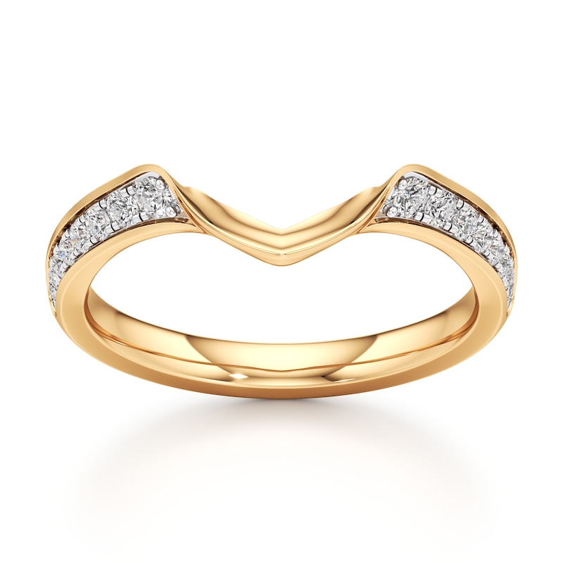 Main Image 1 of J'Lure Lab-Grown Diamond Contour Wedding Band 1/5 ct tw 18K Yellow Gold