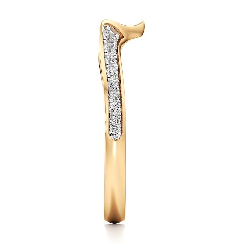 Main Image 3 of J'Lure Lab-Grown Diamond Contour Wedding Band 1/5 ct tw 18K Yellow Gold