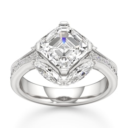 J'Lure Square-Emerald Step-Cut Lab-Grown Diamond Engagement Ring 4-1/2 ct tw 18K White Gold