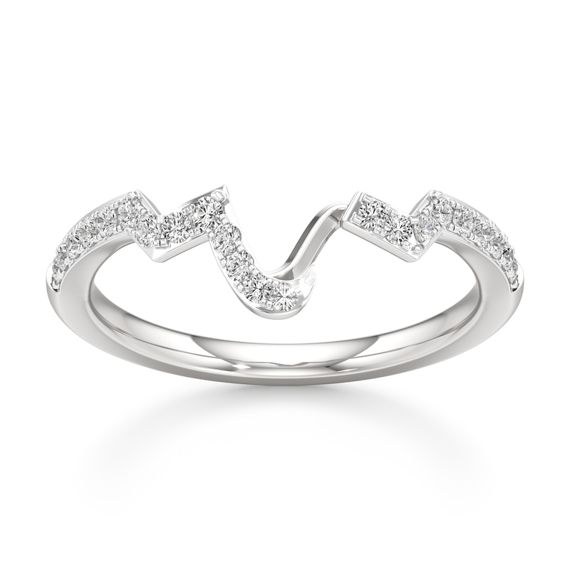 Main Image 1 of J'Lure Lab-Grown Diamond Angled Contour Wedding Band 1/4 ct tw 18K White Gold