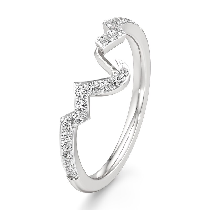 Main Image 4 of J'Lure Lab-Grown Diamond Angled Contour Wedding Band 1/4 ct tw 18K White Gold