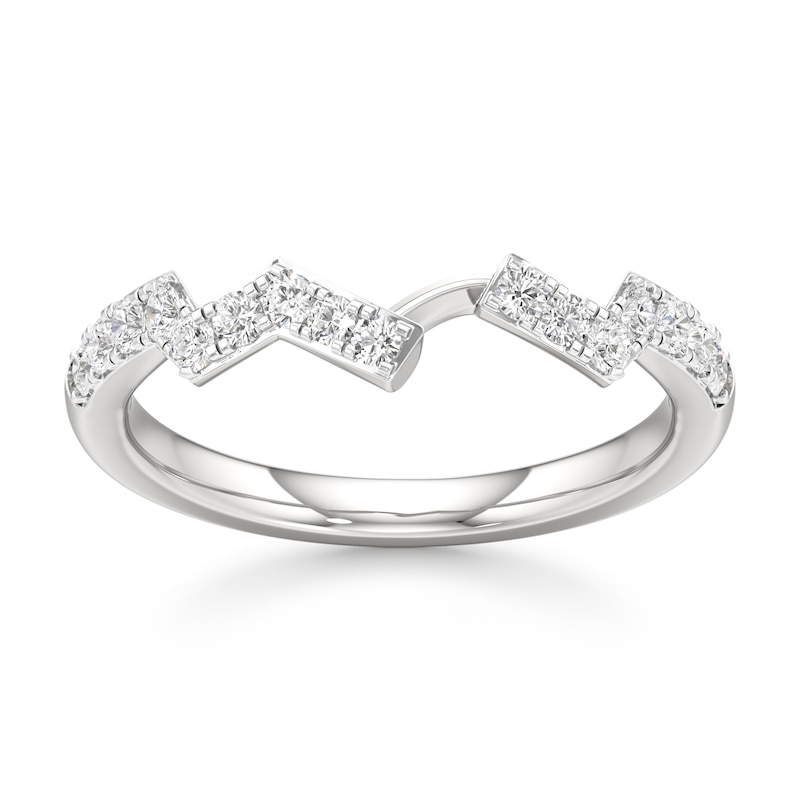 Main Image 1 of J'Lure Lab-Grown Diamond Angled Contour Wedding Band 1/3 ct tw 18K White Gold