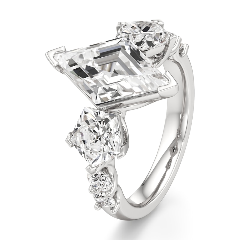 Main Image 4 of J'Lure Lozenge Step-Cut Lab-Grown Diamond Engagement Ring 5-1/3 ct tw 18K White Gold
