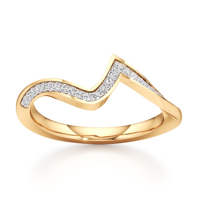 Main Image 1 of J'Lure Lab-Grown Diamond Contour Wedding Band 1/6 ct tw 18K Yellow Gold