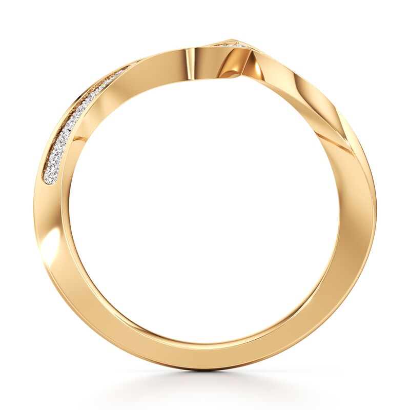 Main Image 2 of J'Lure Lab-Grown Diamond Contour Wedding Band 1/6 ct tw 18K Yellow Gold