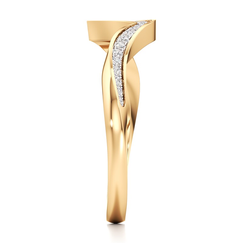 Main Image 3 of J'Lure Lab-Grown Diamond Contour Wedding Band 1/6 ct tw 18K Yellow Gold