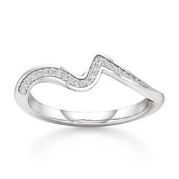 J'Lure Lab-Grown Diamond Contour Wedding Band 1/6 ct tw 18K White Gold