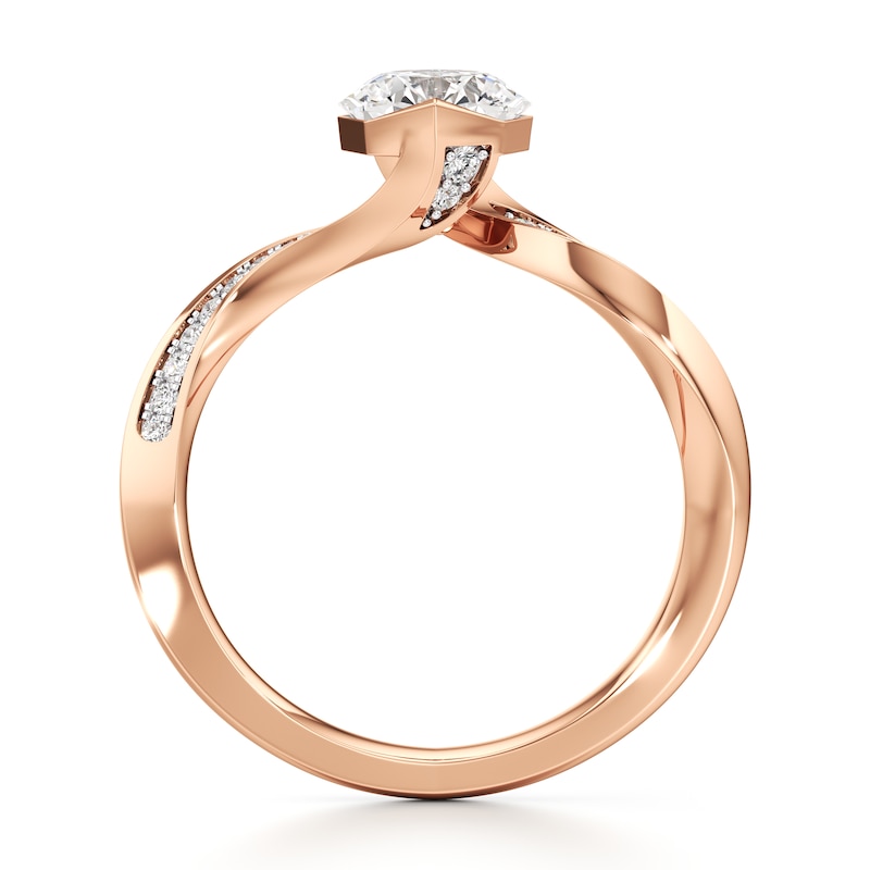 Main Image 2 of J'Lure Octagon Brilliant-Cut Lab-Grown Diamond Bypass Engagement Ring 1 ct tw 18K Rose Gold