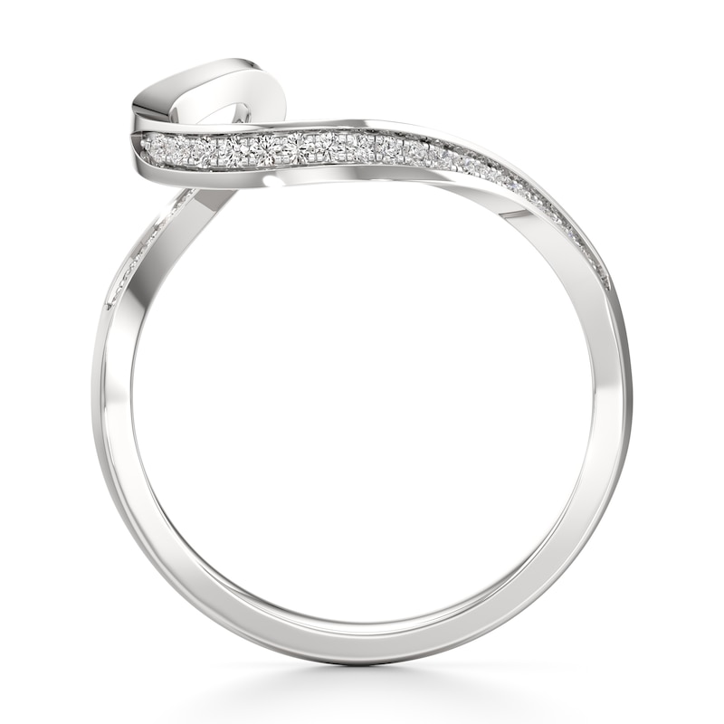 Main Image 2 of J'Lure Lab-Created Diamond Contour Wedding Band 1/6 ct tw 18K White Gold