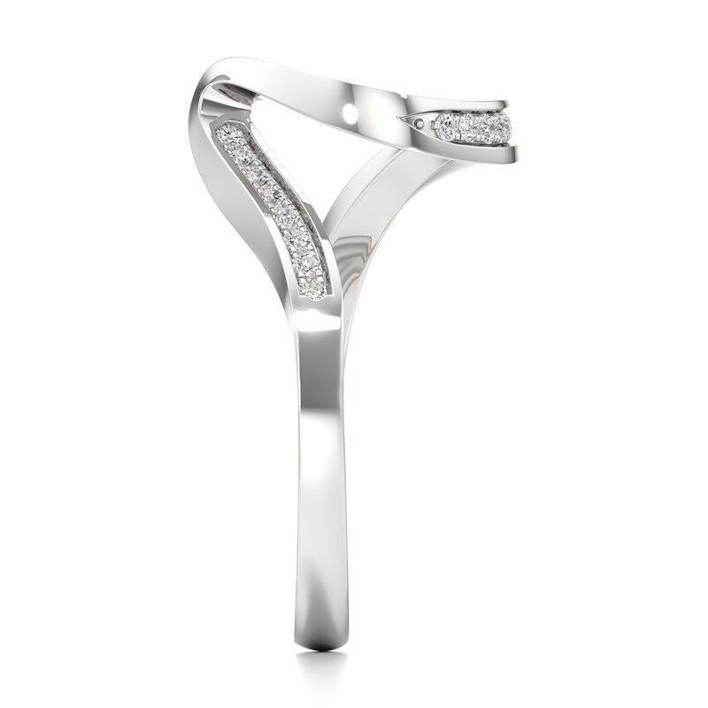 Main Image 3 of J'Lure Lab-Created Diamond Contour Wedding Band 1/6 ct tw 18K White Gold