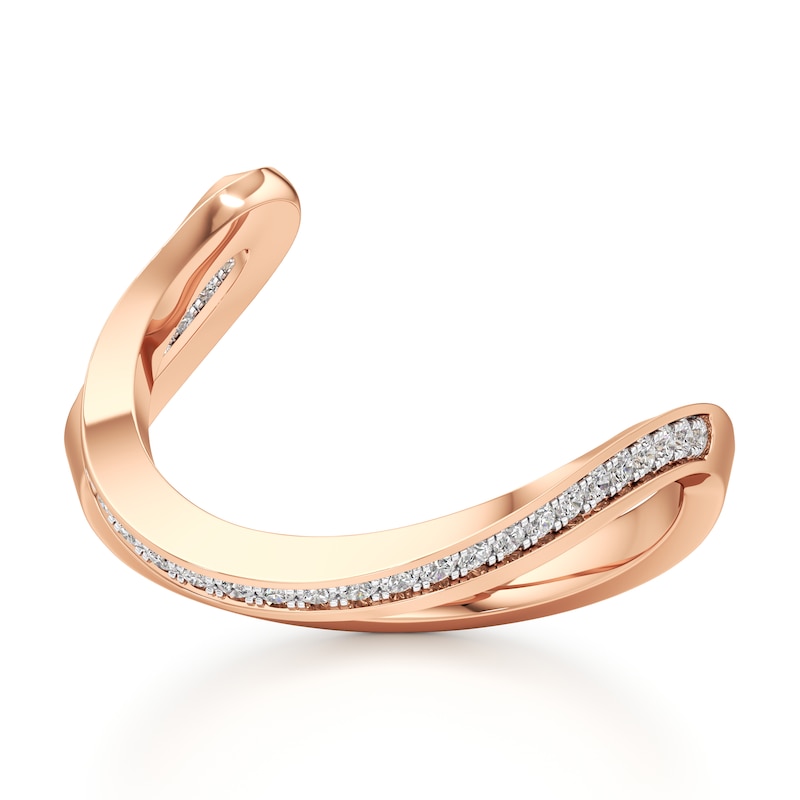 Main Image 1 of J'Lure Lab-Grown Diamond Contour Wedding Band 1/6 ct tw 18K Rose Gold