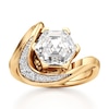 Thumbnail Image 1 of J'Lure Hexagon Step-Cut Lab-Grown Diamond Engagement Ring 3 ct tw 18K Yellow Gold