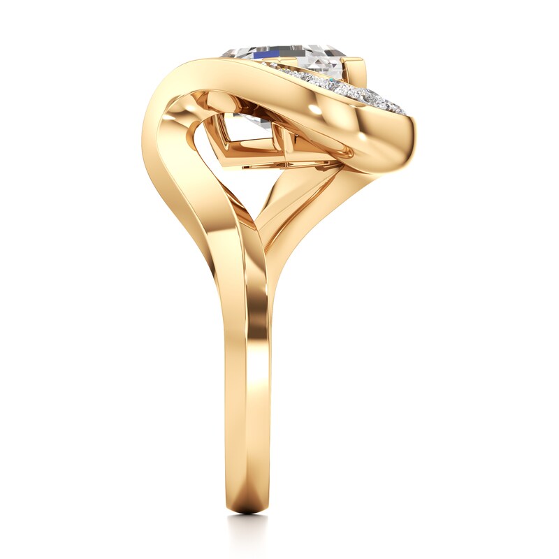 Main Image 3 of J'Lure Hexagon Step-Cut Lab-Grown Diamond Engagement Ring 3 ct tw 18K Yellow Gold