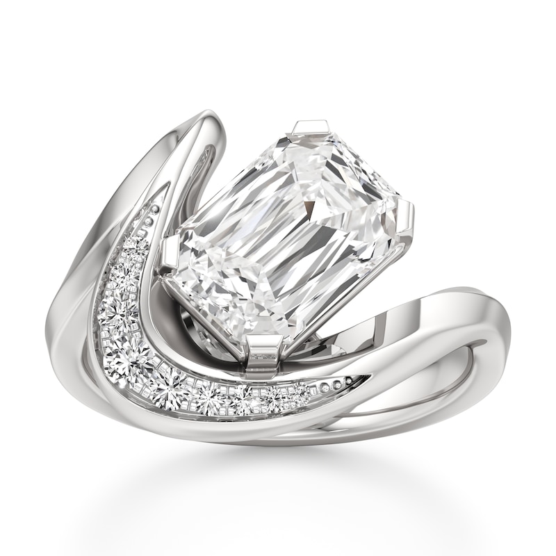 Main Image 1 of J'Lure Imperial-Emerald Step-Cut Lab-Grown Diamond Engagement Ring 3 ct tw 18K White Gold