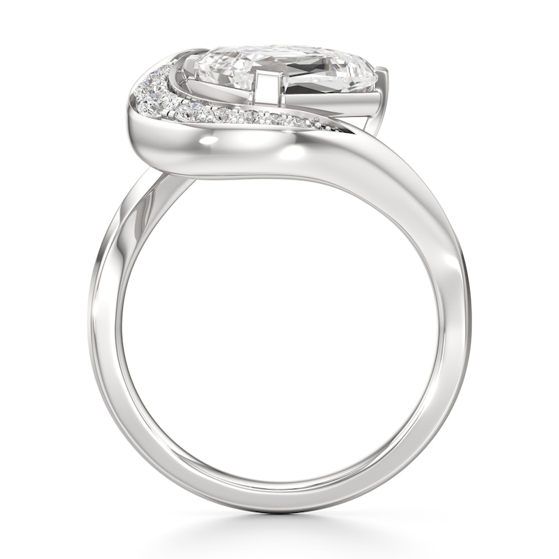 Main Image 2 of J'Lure Imperial-Emerald Step-Cut Lab-Grown Diamond Engagement Ring 3 ct tw 18K White Gold