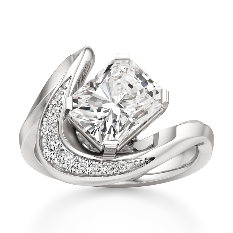 Main Image 1 of J'Lure Radiant Brilliant-Cut Lab-Grown Diamond Engagement Ring 3 ct tw 18K White Gold
