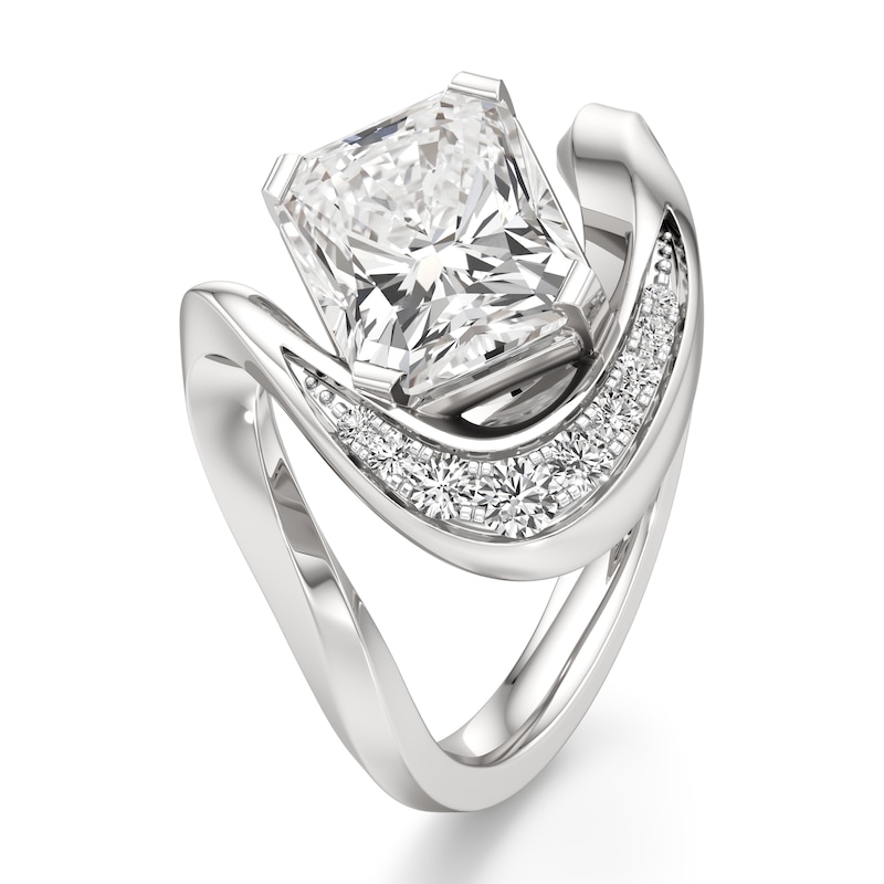 Main Image 4 of J'Lure Radiant Brilliant-Cut Lab-Grown Diamond Engagement Ring 3 ct tw 18K White Gold