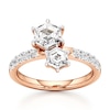 Thumbnail Image 1 of J'Lure Hexagon Step-Cut Two-Stone Lab-Grown Diamond Engagement Ring 1-3/4 ct tw 18K Rose Gold