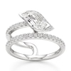 Thumbnail Image 1 of J'Lure Leaf Step-Cut Lab-Grown Diamond Spiral Engagement Ring 1-3/8 ct tw 18K White Gold