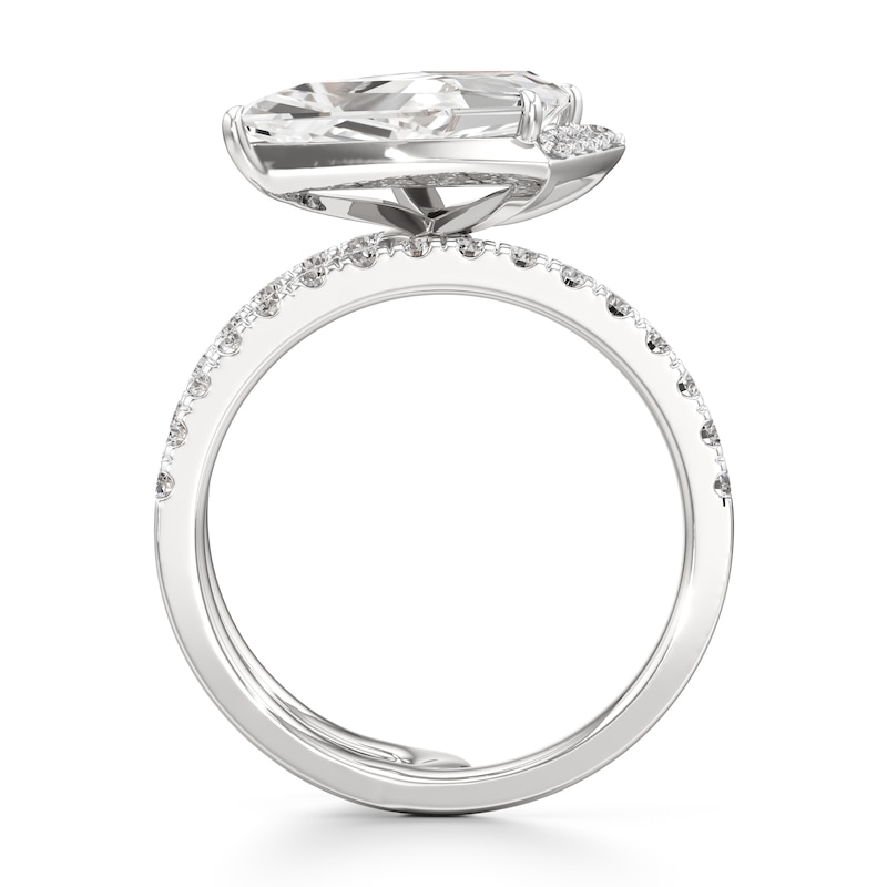 Main Image 2 of J'Lure Kite Step-Cut Lab-Grown Diamond Spiral Engagement Ring 2-1/2 ct tw 18K White Gold